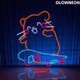 thumbnail image 2 of Glowneon Hamster Skateboarding Neon Sign, Hamster Led Sign, Kid Gifts, 2 of 5