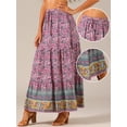 thumbnail image 2 of DARING DIVA Women's Boho Flare Floral Skirt S Pink, 2 of 6