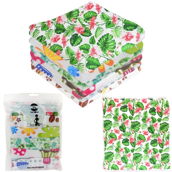 6 Pc Microfiber Wash Cloths Multi Purpose Cleaning Dish Rag Window Cleaner Towel