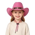thumbnail image 2 of ZHOGXU Classic Western Cowboy Hat Heart Applique Chin Strap Kids Boys Girls Outdoor Play Wear, 2 of 4