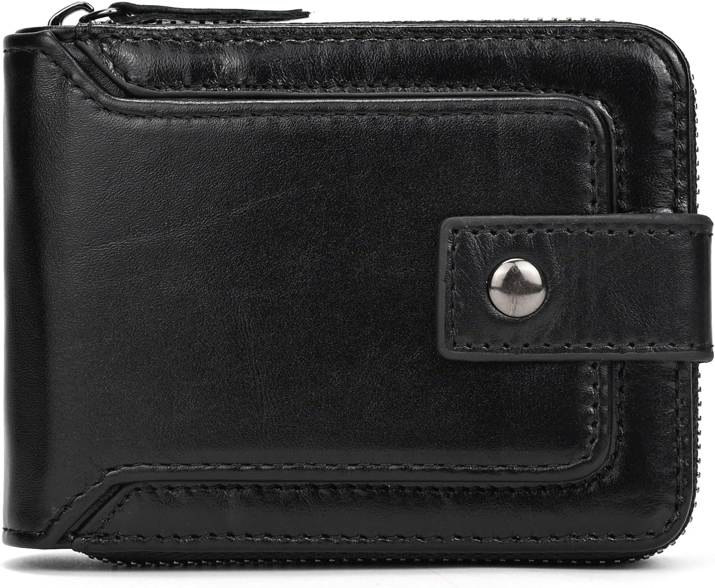 BULLCAPTAIN RFID Genuine Leather Wallet for Men with Hidden Card