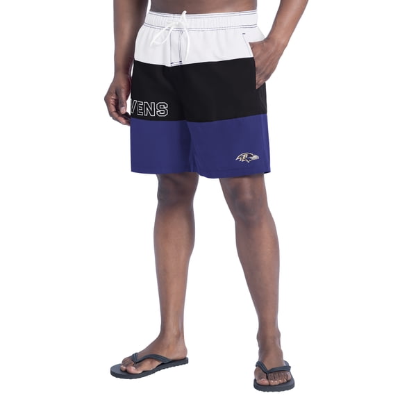 Men's G-III Sports by Carl Banks  Purple/Black Baltimore Ravens Sunrise Volley Swim Shorts