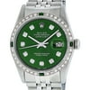 Rolex Pre-Owned Men's Datejust Stainless Steel & 18K White Gold Green Diamond Dial Jubilee Watch