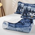 thumbnail image 4 of Manfei Cartoon Car Quilt King 3 Pieces,Kawaii Camping Camper King Coverlet Set,Dark Blue White,1 Bedspread and 2 Pillowcases, 4 of 7