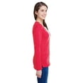 thumbnail image 4 of LAT Ladies' Long-Sleeve Fine Jersey Lace-Up T-Shirt - LA3538, 4 of 4