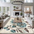thumbnail image 3 of 6'x9' Area Rugs, Blue Tulip Indoor Outdoor Area Rug for Living Room Bedroom, Vintage Flowers Butterfly Plants Beige Rustic Washable Bathroom Rugs Kitchen Floor Carpet Mats Home Decor Aesthetic, 3 of 8