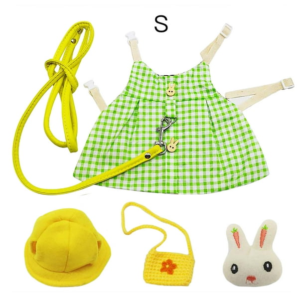 Bunny Vest Harness With Mini Hat Bag 2 Pieces Pet Rabbit Dress Girls 1 ...