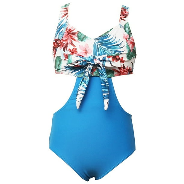 Dmagnates Matching One Piece Swimsuits for Mothers and Daughters