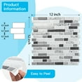thumbnail image 3 of 10Pcs Peel and Stick Backsplash Thicker Design,12''x12'' Self-Adhesive Wall Tiles for Kitchen,Bathroom in Carrara Grey, 3 of 10