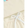thumbnail image 6 of Toddler Baby Girl Easter Outfits Fuzzy Letter Bunny Embroidery Short Sleeve T-Shirts Shorts 2Pcs Summer Clothes Set, 6 of 8