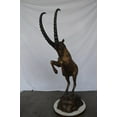 thumbnail image 3 of Nifao Mountain goat on hind legs bronze statue – Outdoor Garden Decor Sculpture, 36"L x 16"W x 66"H, 3 of 12