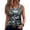 Dark Green, variant on Womens Summer Tank Tops Sleeveless V Neck T Shirt Loose Fit Floral Print Botton Down Tunic Blouses Multicolor 2XL