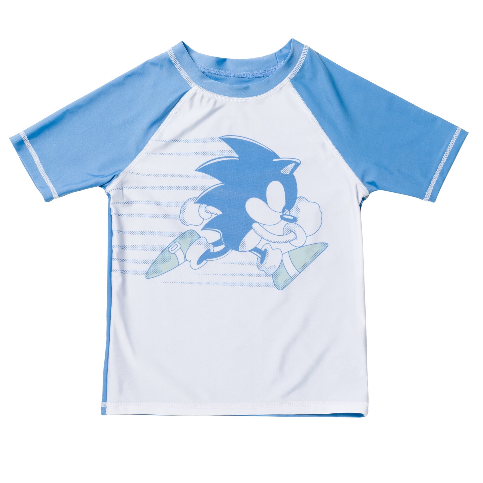 SEGA Sonic The Hedgehog Big Boys Rash Guard and Swim Trunks Outfit Set Little Kid to Big Kid