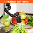 thumbnail image 4 of 1440° Swivel Bathroom Faucet Extender | Fits G1/2" 55/64" 15/16" Threads  2-Spray Mode Faucet Aerator | Black, 4 of 7