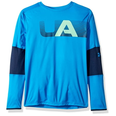 Under Armour Boys Tech Long Sleeve Tee, Blue Circuit/Basel Blue,