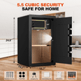 thumbnail image 6 of SYSENFO 5.5 Cuft Large Safe Box, Security Home Safe with Interior Safe Lock Box & Fireproof Document Bag, 6 of 10