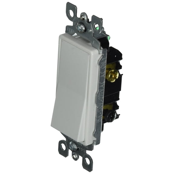 Interruptor Leviton Decora Rocker de 3 vías AC, 15 A, 120/277 V, color blanco