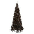 thumbnail image 1 of Vickerman 7.5' Black Fir Slim Artificial Christmas Tree with 500 Warm White LED Lights, 1 of 3