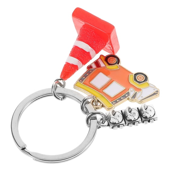 Car Shaped Novelty Keychains Traffic Light Traffic Cone Keychain Construction Road Cones Keyring Truck Pendant Goodie Bag Stuffers