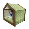 thumbnail image 1 of Abstract Pet House, Polka Dots and Checkered Pattern Textured Patchwork Simplistic Art, Outdoor & Indoor Portable Dog Kennel with Pillow and Cover, 5 Sizes, Lime and Pale Green, by Ambesonne, 1 of 5