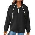 thumbnail image 2 of ylioge S-5X Plus Size Waffleknit Hoodies for Women with Zipper and Pocket Long Sleeve Sweatshirts Pullover Solid Color Raglan Going-Out Hoodie Tops, 2 of 5