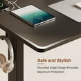 thumbnail image 4 of FunniHomi 55" x 28" Electric Height Adjustable Standing Desk with Hooks, Whole-Piece Desktop Cable Management Tray, and Built-in Power Outlet (Black Frame + Black Top, 2 Packages), 4 of 11