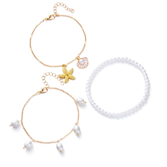 Necvior Adjustable Beach Holiday Anklet Adorned With Shell Lightweight Comfort Jewelry