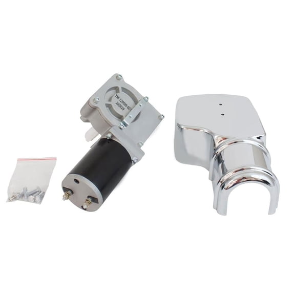 1200W 60:1 Tarp Motor for Dump Truck Tarp Systems with Chrome Cover 12VDC / 55 AMPS / 65 RPM (1 Year Warranty)