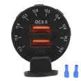 thumbnail image 1 of Cargador de coche USB QC3.0 de doble puerto de carga rápida universal para coches de 12 a 24 V, motocicletas, barcos y yates, 1 of 8