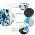 thumbnail image 6 of Shower Curtain Bathroom Set Abstract Geometric Color Block Waterproof Fabric Shower Curtains with Grommets&Hooks, Circle Stripes Blue Gray Black Privacy Bath Curtain for Bathtub 72x72in, 6 of 9