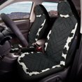 thumbnail image 4 of Uourmeti Car Front Seat Covers with Cow Print Pattern, 2 Piece Polyester Fabric Set, Washable Removable Covers for Auto SUV and Van, 4 of 12