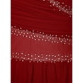 thumbnail image 6 of MSemis Women's Lyrical Dance Dress High Low Modern Contemporary Gymnastic Leotard Burgundy L, 6 of 7