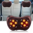 thumbnail image 5 of 8 Kneading Rollers Heating Neck Shoulder Back Massage Pillow Cushion Brown European Standard, 5 of 5
