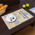 thumbnail image 2 of Placemat, Pioneer Flower Floral Print Pattern Place Mats Table Mat Set Of 2, PVC Washable Placemats for Party Kitchen Dining Decoration, 18x12 Inch, Fade Resistant, 2 of 6