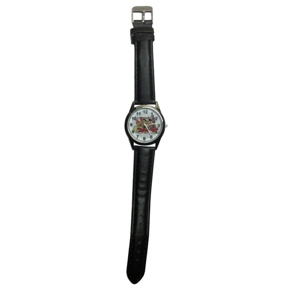 The Flintstones Cartoon Black Strap Genuine Leather Band Wrist Watch