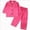 A56-Hot Pink, variant on Girls Silky Satin Long Sleeve Pajama Set,Button-Up Sleepwear with Collar 2-3 Years