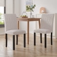 thumbnail image 2 of VECELO Dining Chairs Set of 2, Upholstered Chairs with Solid Back, Modern Parsons Side Chair for Kitchen Restaurant and Living Room, Beige, 2 of 9