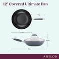 thumbnail image 2 of Hard Anodized Nonstick Frying Pan 12 Inch Gray with Lid for All Stovetops, 2 of 7