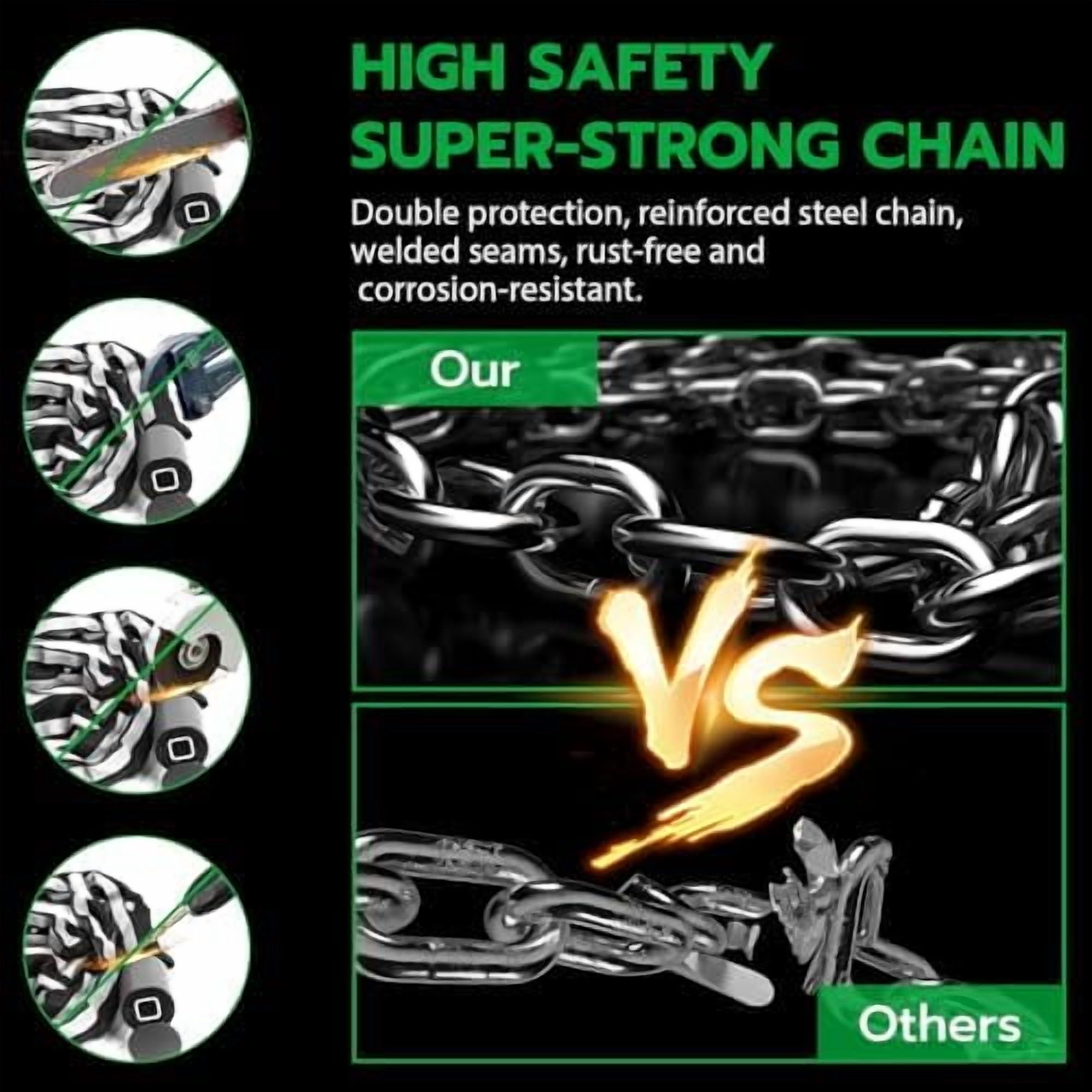 Electric Smart Bike Chain Lock - Heavy Duty Anti-Theft, Fingerprint & App Unlock, Escooter Accessories With Waterproof Bag for Bicycle, Scooter, Motorcycle, Gates C61$$Sport & Recreation Other