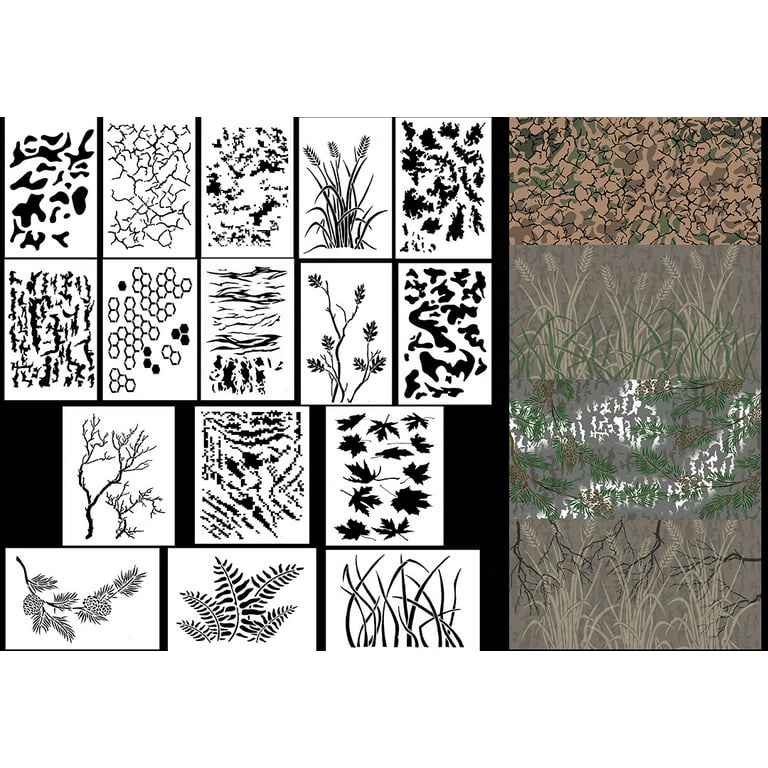  9 Pieces Camo Stencils for Spray Paint, Camouflage