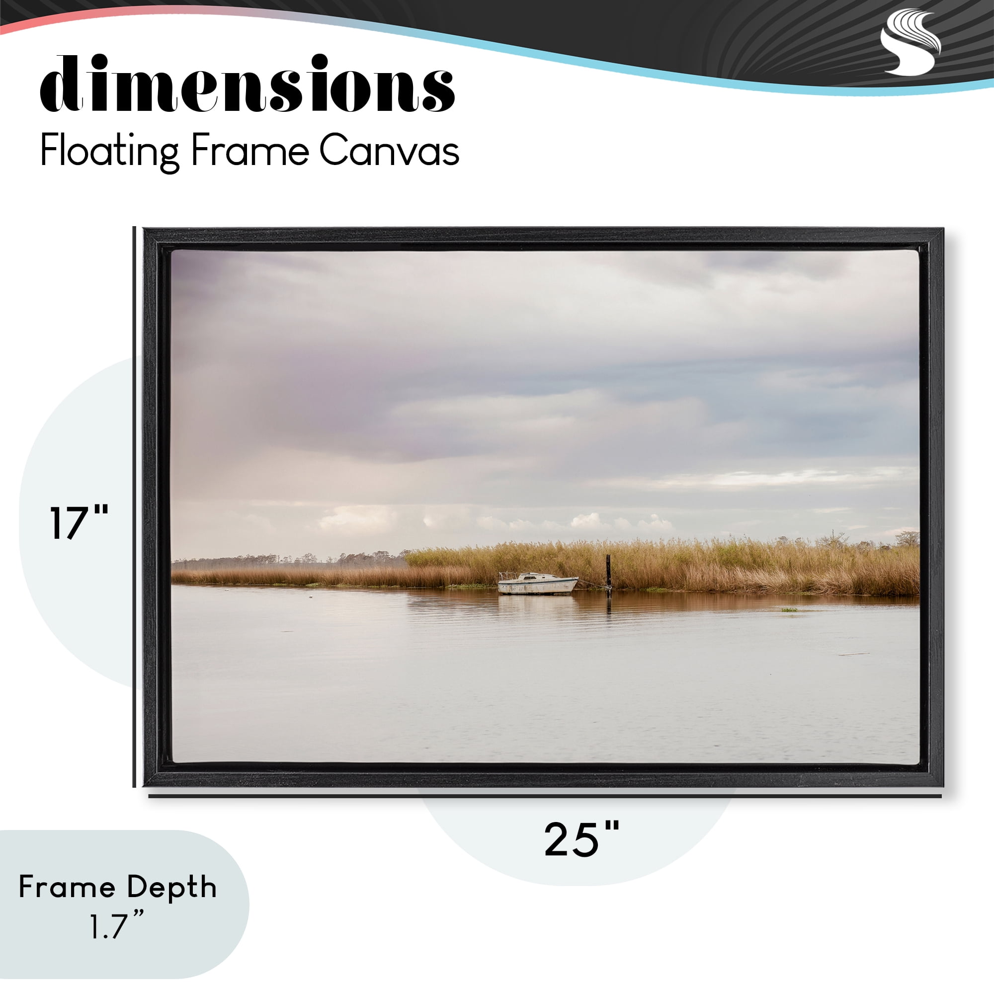 Stupell Industries Magical Mooring Landscape Black Framed Floater Canvas Wall Art, design by Christy Berry