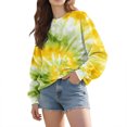 thumbnail image 5 of Bovemsi Womens Sweatshirts Women's Tie Dye Patterned Sweatshirt Round Neck Oversized Novel Interesting Fall Fashion Outfits 2025 Clothes, 5 of 9