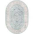 thumbnail image 2 of Rugs.com Aurelia Collection Rug – 4' x 6' Oval Aqua Medium-Pile Rug Perfect For Living Rooms, Large Dining Rooms, Open Floorplans, 2 of 4