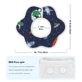 thumbnail image 6 of Bingfone Dinosaur Astronaut Space Surfing Soft Bibs For Baby Boy Girl 360 Rotate Petal Absorbent Bibs Washable For Drooling Teething, 6 of 9