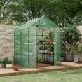 thumbnail image 6 of IDEALHOUSE Greenhouses, Green, 4.69x2.4x6.4ft, Walk-In Portable Plant Greenhouse, PE Cover, Zipper Door, Screen Vents, 16mm Frame, Up to 12 Pots, Tool-Free Assembly, 6 of 7