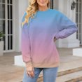 thumbnail image 1 of Chandails d'Automne pour Femmes Chic T-Shirt à Manches Longues d'Automne pour Femmes Col Rond Élégant Confortable Coupe Ample Grande Taille Haut Bleu Pâle m, 1 of 4
