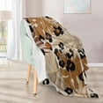Abstract Leaf Leopard Throw Blanket for Couch 50x60 Inches Vintage Soft
