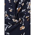 thumbnail image 3 of Navy Blue Floral Print Ruffle Sleeve Wrap High-Low Maxi Dress For Women, 3 of 8
