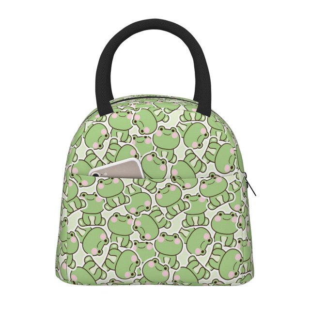 Disketp Cute Frog Bolsa Térmica para Almuerzo, Lonchera con Abertura Amplia y Gran Capacidad, Organizador Reutilizable para Mujeres, Hombres y Adultos