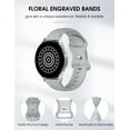 thumbnail image 4 of Wearlizer Floral Engraved Silicone Band 20mm Compatible with Samsung Galaxy Watch 7/FE/6/5/4 Band 40mm 44mm/Watch 3 41mm/Active 2 Watch Bands 40mm 44mm/Watch 4 Classic 42mm 46mm, Soft Sport Strap for Women, 4 of 6